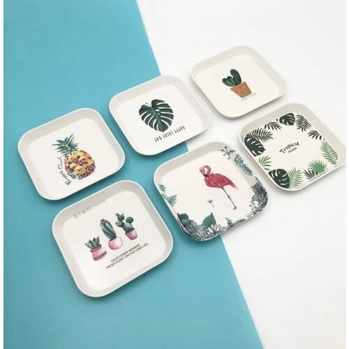 6 Inch Home Plastic Small Plates Dinner Dish Vegetable Fruit Cake Snacks Plate Dining Table Garbage Tray Trash