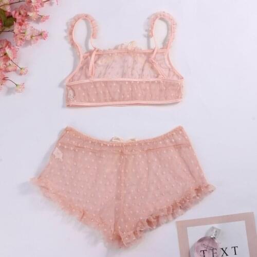 Fashion Sexy Lingerie Set Floral Lace Bra Panties Suit Bowknot Underwear Sleepwear Set bielizna erotyczna нижнее белье женское