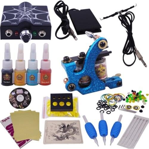 Tattoo kit complete tattoo tool equipment Body Art high quality tattoo ink 4colors YLT-91