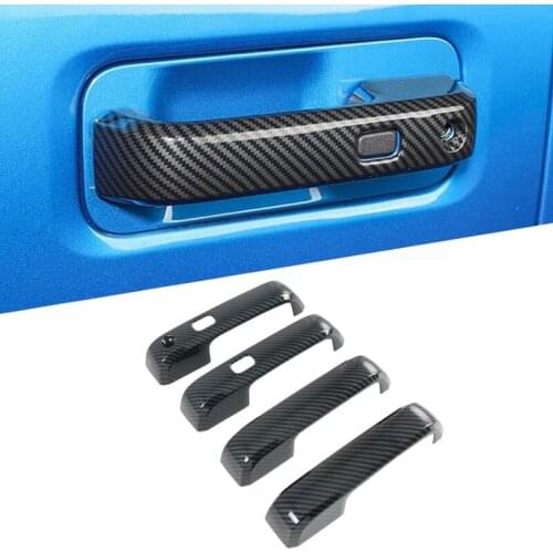 Carbon Fiber color Outer Door Handle Overlay Cover Trim Kit For Ford F150 2017-2020 Raptor 2018 2019 ABS Limited Accessories