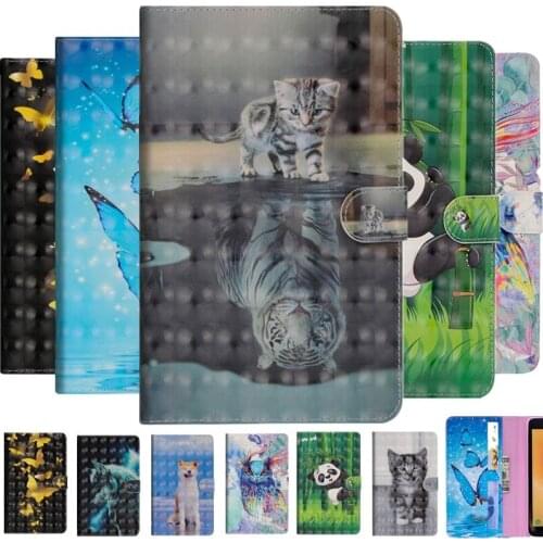 New Wallet Case For Huawei MediaPad M3 Lite 10 10.1 BAH-W09 BAH-AL00 10.1inch tpu leather 3D Cartoon Smart tablet Case Protector