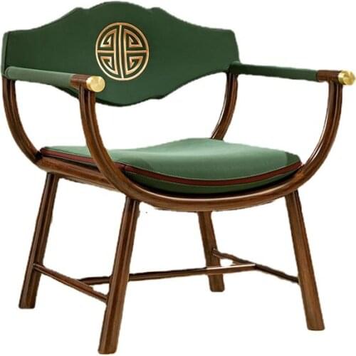 Zq Light Luxury New Chinese Style Ebony round Chair Solid Wood Single Leisure Chair Chair