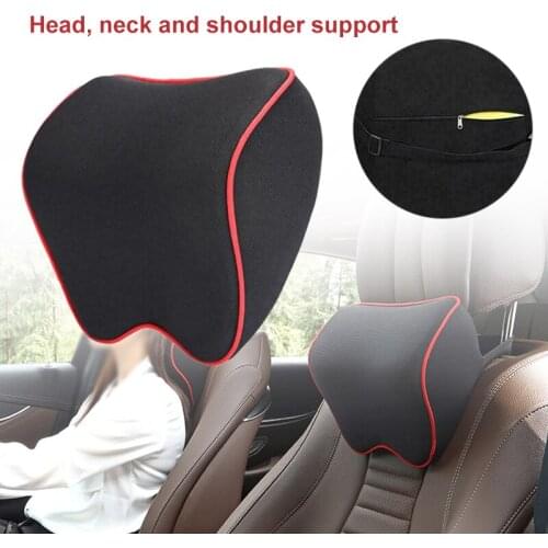Car Seat Headrest Pad Neck Pillow Head Rest Support Cushion Washable Memory Foam