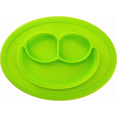Chenkai 5pcs 8 color Silicone Baby Smile Face Dinner Plate Infant Tableware Waterproof Feeding Food Bowl Shatter-resistant Plate
