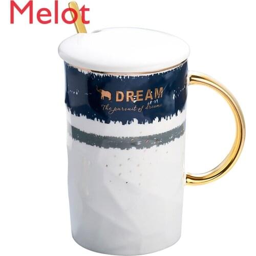Nordic Simple Coffee Cup with Spoon Set European Small Luxury English Afternoon Tea Cup Ceramic Cup High Quality Niche China