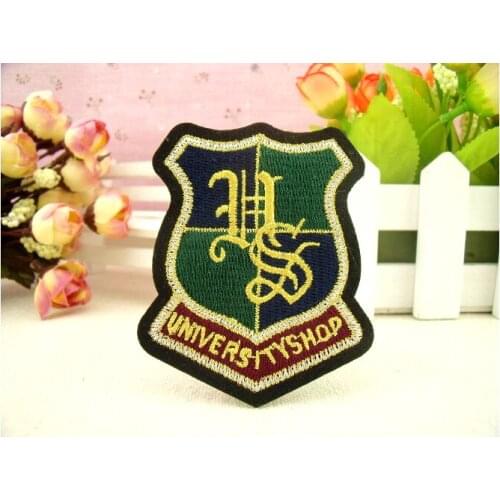 Custom embroidery badges iron on ,sheld shape,soft gum back,heating on