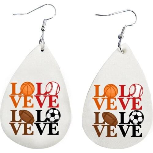Love Baseball Bats Soft Ball Earrings Faux Leather Gift For Mom Trend 2021