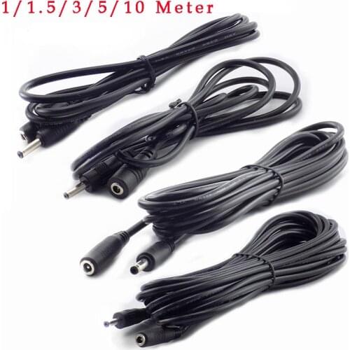 1/1.5/3/5/10M DC Power Cable Extension 5V 2A Cord Adapter 3.5mm x 1.35mm DC Male DC Female Connector for CCTV Security Camera