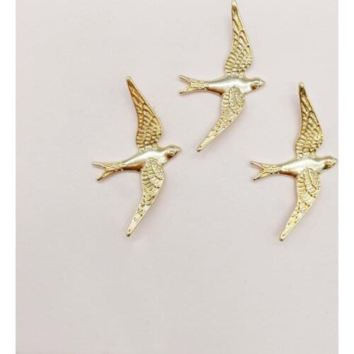 10 Pcs/Lot NewSwallow Rhinestone Buttons Alloy Accessories Necklace Handmade Cartoon Childrens Hair Bag Shoe