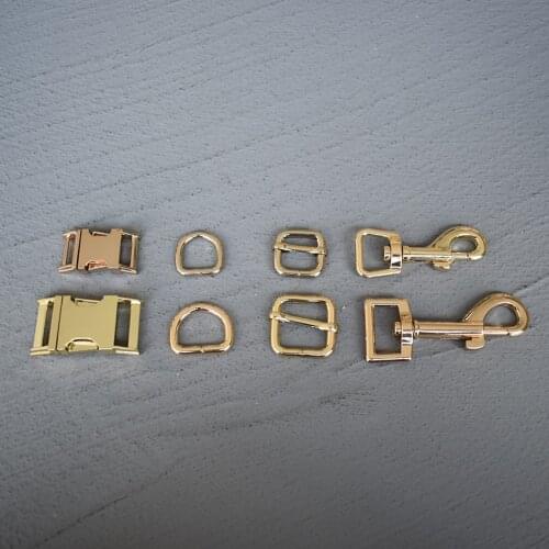 100 Sets 15/20/25mm Gold Metal D Ring Adjuter Strap Buckle Slider Adjustment Buckle For Dog Collar Necklace Handmade Accessory
