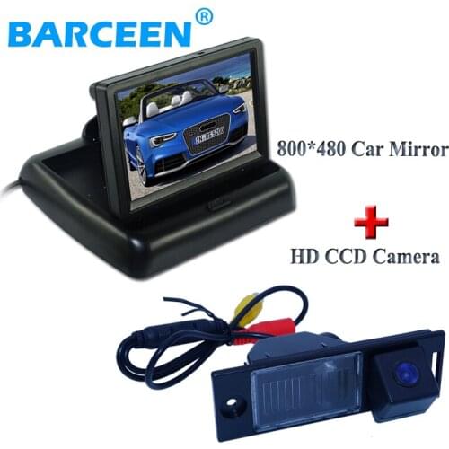 4.3" hd ccd car rear monitor with 170 lens angle ir car parking camera 2 in 1 set apply for Hyundai ix35 2014