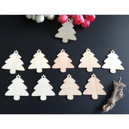 20PCS/LOT New Christmas Tree Decor Deer Snowman Angel Wood Ornament DIY Xmas Tree Hanging DIY Wood Crafts MQ 002