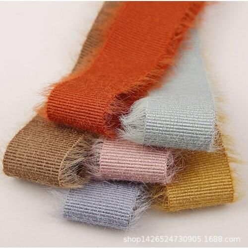 5 yards/lot Fringe Woolen Cloth Ribbon Bowknot Diy Hair Accessories Material Clothing Hat Gift Box Cake Bouquet Packaging