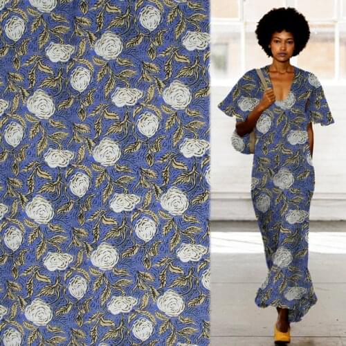 Abstract fashion floral design silk and cotton blended fabric 13momme,SCT372-M