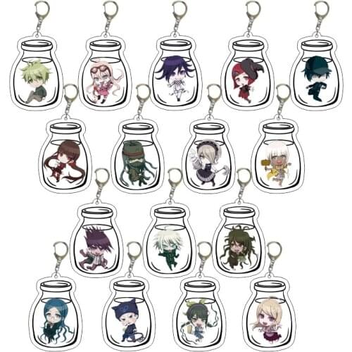 Anime Danganronpa Dangan Ronpa Komaeda Nagito Acrylic Pendant Figure Keychain Keyring Collection Model Toy Gift
