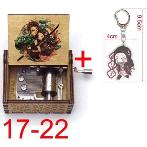 Anime Demon Slayer Kimetsu No Yaiba Kamado Nezuko Gurenge Song Sound Wood Music Box Hand Cosplay Fans Kid Friend Christmas Gift