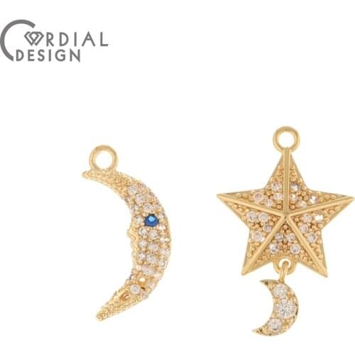 Cordial Design 20Pcs Jewelry Accessories/CZ Charms/Genuine Gold Plating/Pendant For Earring/Hand Made/Jewelry Findings Component