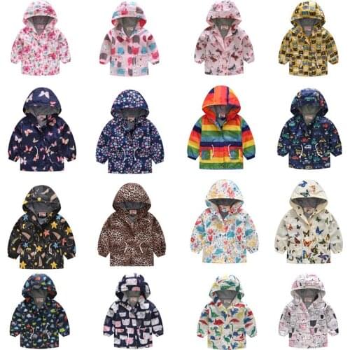 Spring Autumn New Childrens Waist Jacket Cartoon Printed Jacket Boys Girls Fashion Zipper Coat