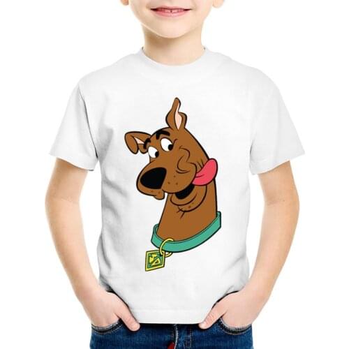 Anime Print Scooby Doo and Shaggy Children Funny T Shirt Kids Mystery Machine Cartoon T Shirt for Girls Tshirt Tops Baby Clothes