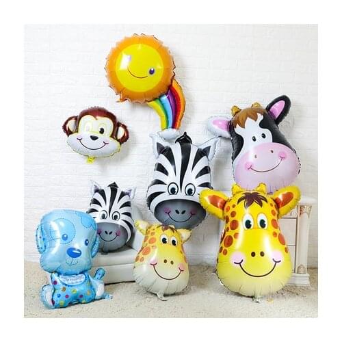 1pc Big Animal Head Foil Helium Balloons Animal Theme Party Decor Childrens Gay Gifts Balons helium Inflatable Balaos supplies