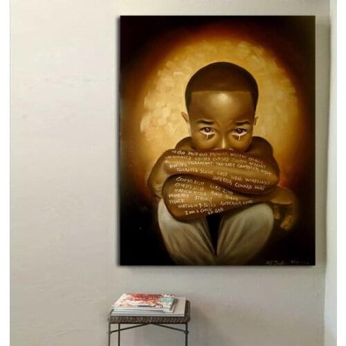 Black Pain Art Canvas Painting Black Man on The Wall Prints and Posters Cuadros Wall Art Picture for Living Room Home Decoration
