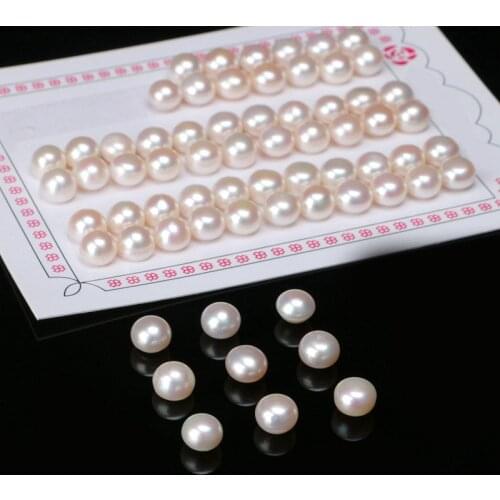 3mm-12mm Button pearl freshwater pearl AAA 8-8.5mm white button natural pearl for Handmade DIY jewelry
