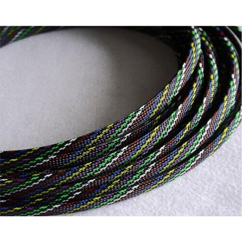 1-10M 4-16mm Multicolor Cable Sleeves Snakeskin Mesh Wire PET Expandable Insulation Sheathing Braided Pipe Protect Nylon Tight