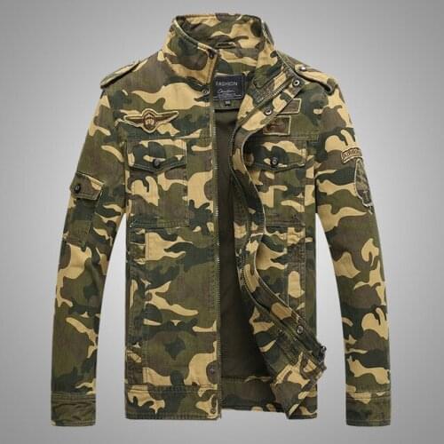 4XL Large Size Men Camouflage US Army Tactical Jacket Tops Male Spring Autumn Outdoor Training Camping Pilot Coat Windbreaker