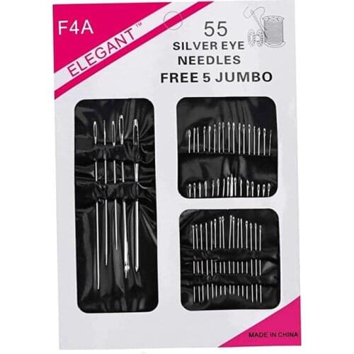 55Pcs/Set Stainless Steel Sewing Needles Set Hand Stitches Tools Household Different Sizes Sewing Accessories DIY Crafts Supply