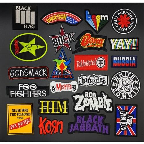 Band Patch Rock Punk Embroidered Cute Badges Hippie Iron On Kids Patches For Clothes Stickers Badge Rock Music