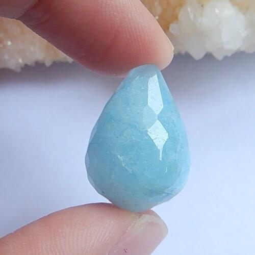 Wholesale 1 Pcs Faceted Blue Aquamarine Pendant20x14mm 6.45g Beauty Jewelry Natural Blue Color Accessories