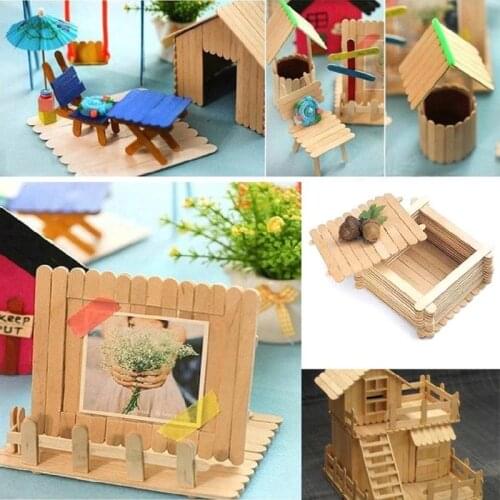 250pcs Kindergarten DIY Sticks Wooden Craft Sticks Ice Cream Sticks Handmade Materials for Decoration