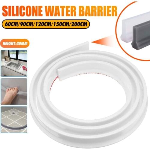 200cm Bathroom Water Stopper Water Partition Dry&Wet Separation Flood Barrier Rubber Dam Silicon Water Blocker Don't Slip
