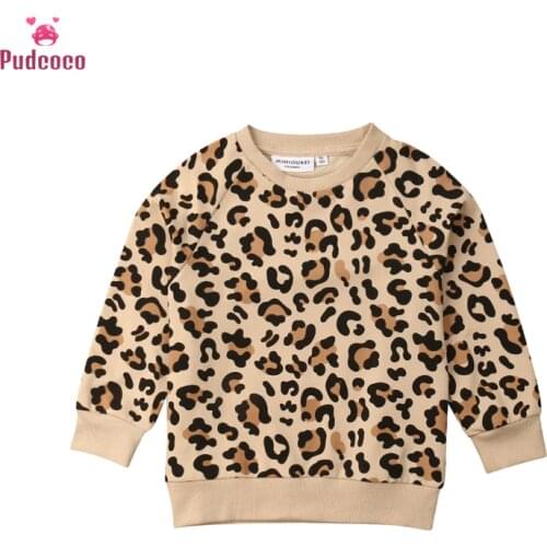 Pudcoco Autumn Winter Children Kids Boys Sweaters Baby Girl Winter Clothes Sweater Leopard Bunny Print Toddler Pulover 1-7 Years