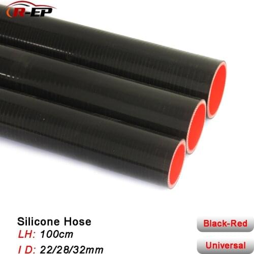 R-EP ID 22 28 32mm Silicone Coolant Hose Radiator Tube Hose 1Meter for Intercooler Tube Cold Air Intake Black