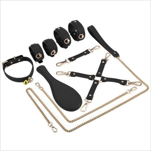 Sex Toys For Woman Men BDSM Bondage Set Under Bed Erotic Restraint Handcuffs & Ankle Cuffs & Eye Mask Adults Games S0710