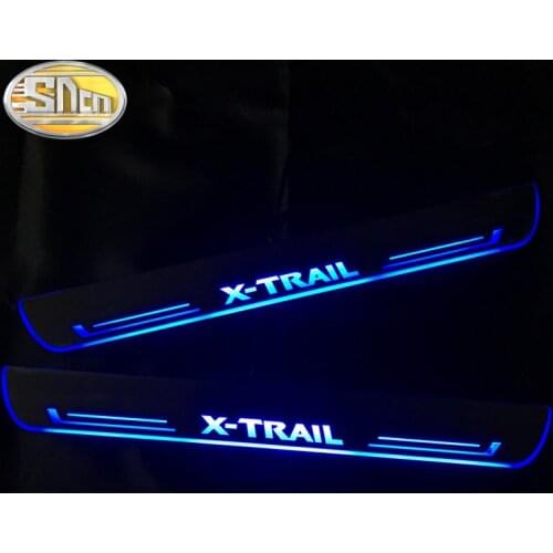 SNCN Waterproof Moving LED Welcome Pedal Car Scuff Plate Pedal Door Sill Pathway Light For Nissan X-trail Xtrail 2013 - 2019