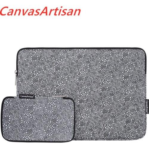 CanvasArtisan Brand Laptop Bag 11",12",13",14",15",13.3,15.6,Small Circle Sleeve Case For Macbook Air Pro Notebook,Dropship V058