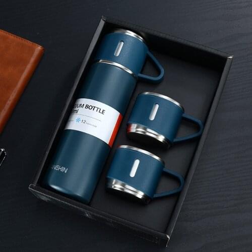 500Ml Thermos Bottle Bullet Double-Layer Stainless Steel Vacuum Thermos Coffee Tumbler Travel Mug Business Trip Infuser Bottle