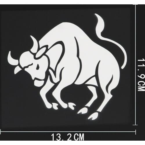 13.2CMX11.9CM Waterproof Taurus Bull Zodiac Sign Decal Vinyl Car Sticker Black/Silver 8A-0132