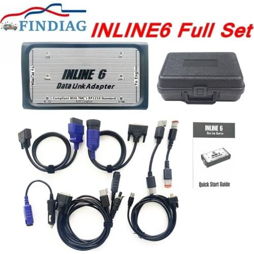 INLINE 6 Data Link Adapter for Cummins Diesel Truck Diagnostic Tool OBD2 Scanner V7.62 for Cummins TMCs RP1210 Standard