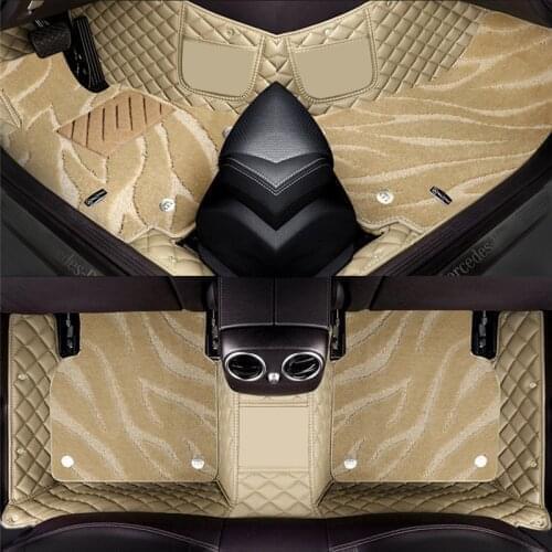 High quality black leather Car floor mat For peugeot 206 207 308 307 407 2008 301 508 sw 208 5008 2020 accessories