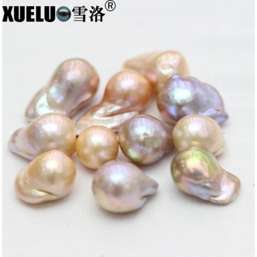 XUELUO 14-16mm Nucleated Fireball Multicolor Cultured Baroque Natural Fresh water Loose Pearl Beads for earrings,pendants