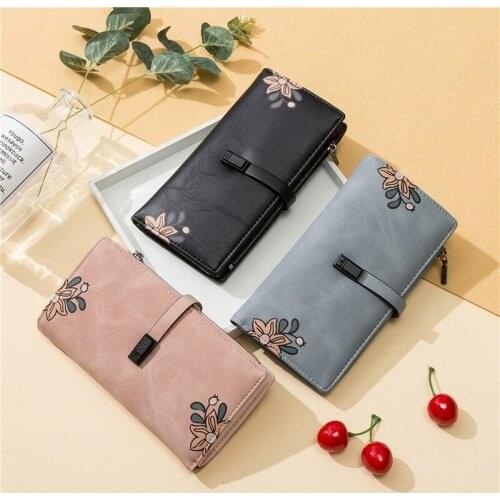 Womens Wallet Designer Zipper Phone Wallets Printing Floral Long Multifunctional Card Holder Lady Coin Purse for Girl Cartera