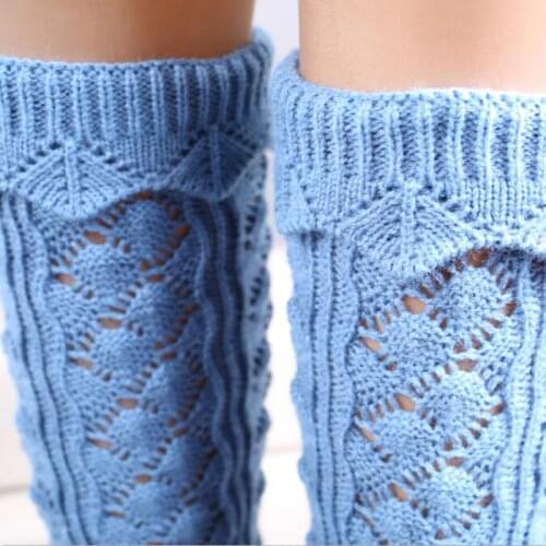 1 Pair 21.5cm Length Leg Warmers Warm Long Socks 9 Colors Fashion Knitted Socks For Women Calentadores De Piernas