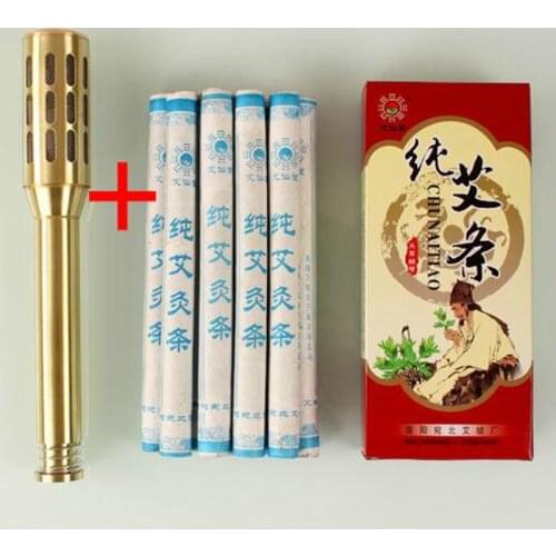 12 in1 Copper Rods Moxa Stick Moxibustion Box Device Moxa Moxibustion Ai Column +10 Moxa Stick