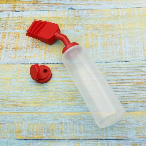 2 in 1 BBQ Basting Brushes Oil silicone Head Basting Bottle Barbecue Mop Plastic Sauce Bottle Grill Meat Kitchen Cooking Tools