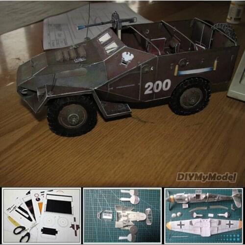 3D Paper Craft Toy 1:25 scale World War II Soviet Union BTR-40 Armor Vehicle Paper Model Military Collections for children