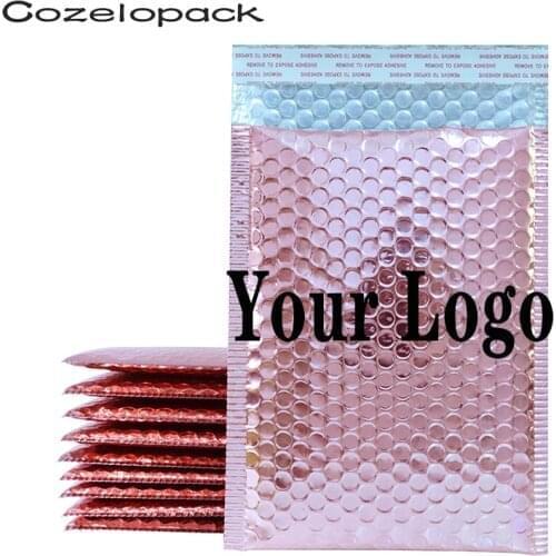 50PCS Custom logo Bubble Mailers Padded Envelopes Courier storage Postal Bags Gift Packaging Padded Shipping bubble Envelopes