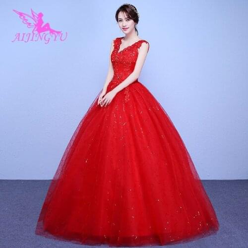 AIJINGYU 2021 real photos Customized new hot selling cheap ball gown lace up back formal bride dresses wedding dress WK404